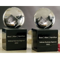 Genuine Marble World Globe Book Ends w/ Glass Globe (6")